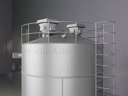 Vertical 100 m³ cylindrical steel tank