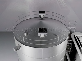 Vertical 200 m³ cylindrical steel tank