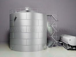Vertical 700 m³ cylindrical steel tank