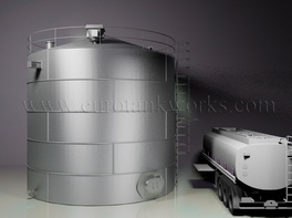 Vertical 400 m³ cylindrical steel tank