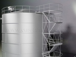 Vertical 500 m³ cylindrical steel tank