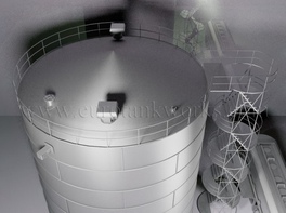 Vertical 1000 m³ cylindrical steel tank