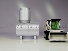 Horizontal shop-welded steel storage tank. Capacity = 3cbm