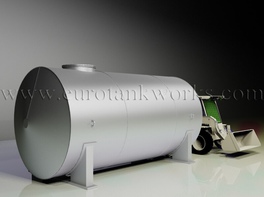 Horizontal shop-welded steel storage tank. Capacity = 20cbm