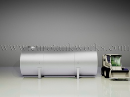 Horizontal shop-welded steel storage tank. Capacity = 25cbm