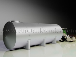 Horizontal shop-welded steel storage tank. Capacity = 30cbm