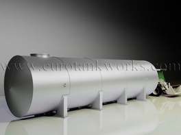 Horizontal shop-welded steel storage tank. Capacity = 40cbm
