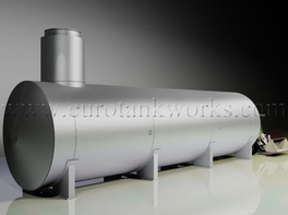 Horizontal shop-welded steel storage tank. Capacity = 60cbm