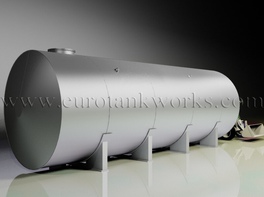 Horizontal shop-welded steel storage tank. Capacity = 75cbm